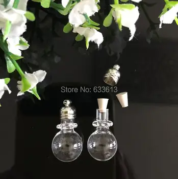 

Free ship 100pcss/lot bamboo joint ball glass vial pendant, glass pendant, glass bottle, perfume oil wish glass globles, pendant