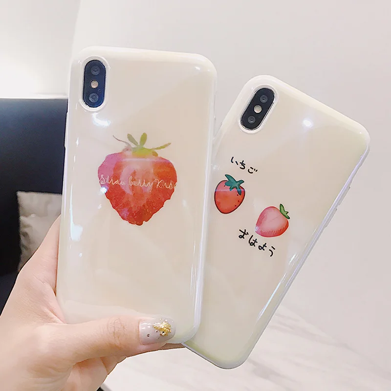 Aoweziic Strawberry XS Korea mobile shell full package anti falling 7 8plus silicone For iphone6s small fresh protective sleeve