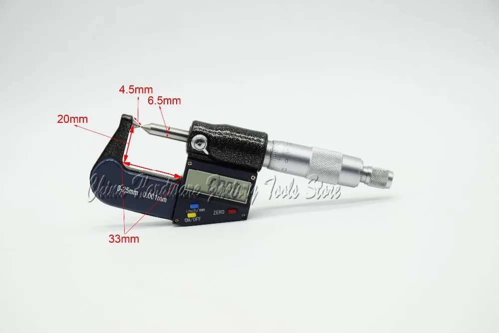 LAN& M Электронный двойной острый микрометр 0-25 мм 0,001 мм цифровой микрометр цифровой двойной острый микрометр