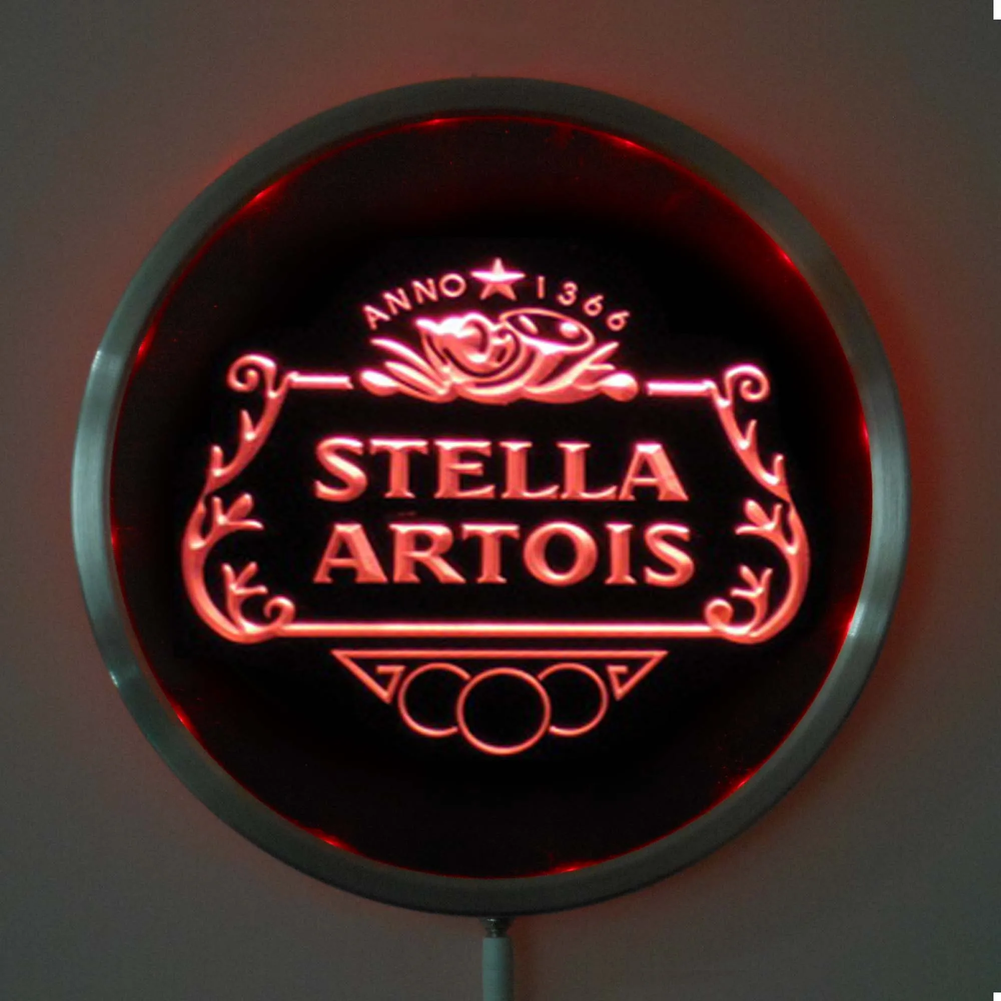 

rs-a0075 Stella Artois LED Neon Round Signs 25cm/ 10 Inch - Bar Sign with RGB Multi-Color Remote Wireless Control