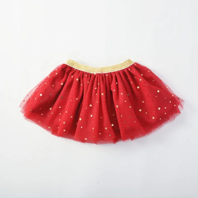 Юбки-пачки для маленьких девочек; бальное платье с блестящими звездами; детская юбка-американка; балетная юбка принцессы для маленьких девочек; вечерние юбки для танцев; одежда для детей - Цвет: Red