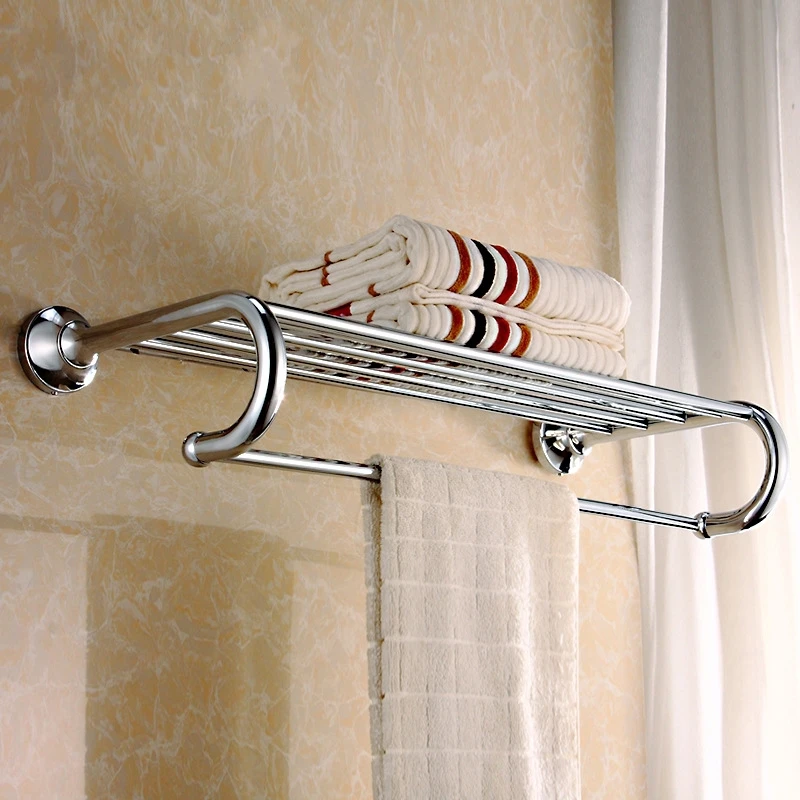 High quality Hot selling  brass bath towel holder Bathroom towel rack Bathroom shelf  chrome plating Bathroom accessories
