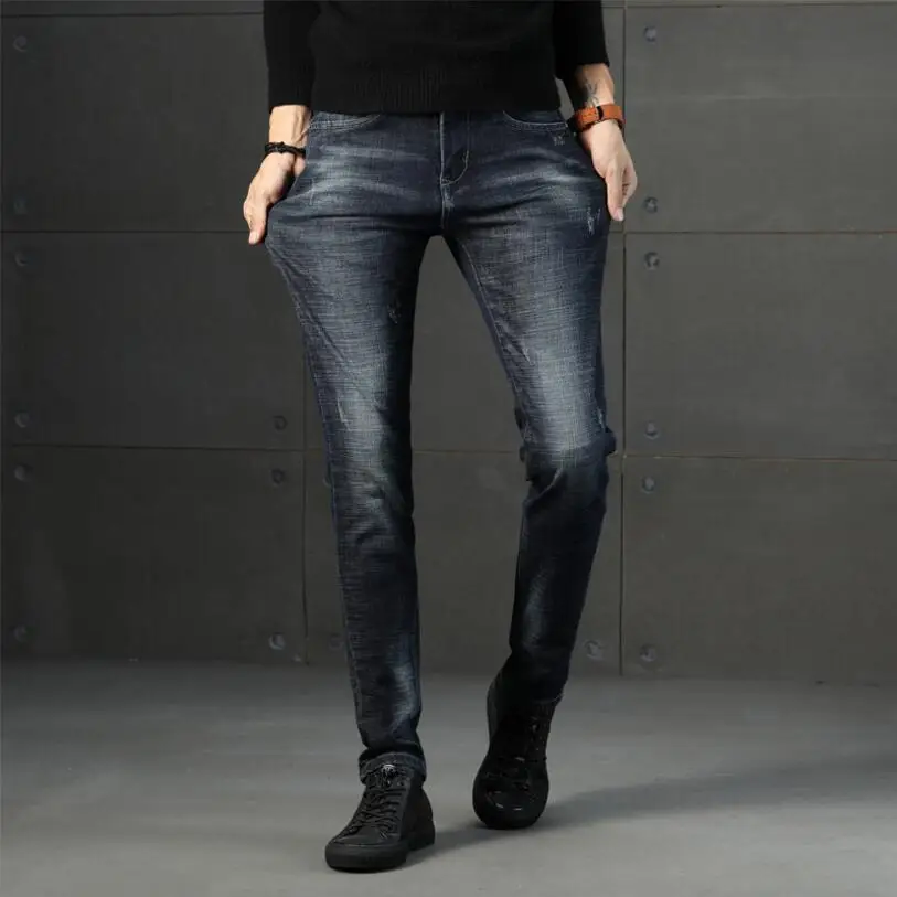 Skinny Jeans Men High Quality Elastic Slim Denim Jeans Men Autumn Black Denim Jeans Men Cotton Casual Jean Pants Size 36 Skinny Jeans Men High Quality Elastic Slim Denim Jeans Men Autumn Black Denim Jeans Men Cotton Casual Jean Pants Size 36