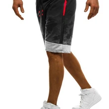 Большие размеры мужские узкие для фитнеса шорты для бега камуфляжные спортивные шорты с карманами на молнии модные повседневные короткие свободные брюки на шнурке