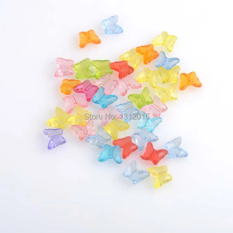 Wholesale 9x8mm 500pcs Mixed Butterfly Beads,Acrylic Spacer Beads Fit