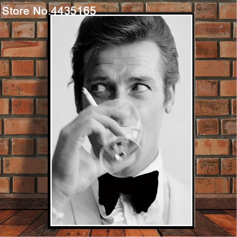 Постер Джеймса Бонда 007 фильм Астон Мартин плакаты и принты Холст Живопись стены Искусство картина для современного бара комнаты домашний декор - Цвет: Белый