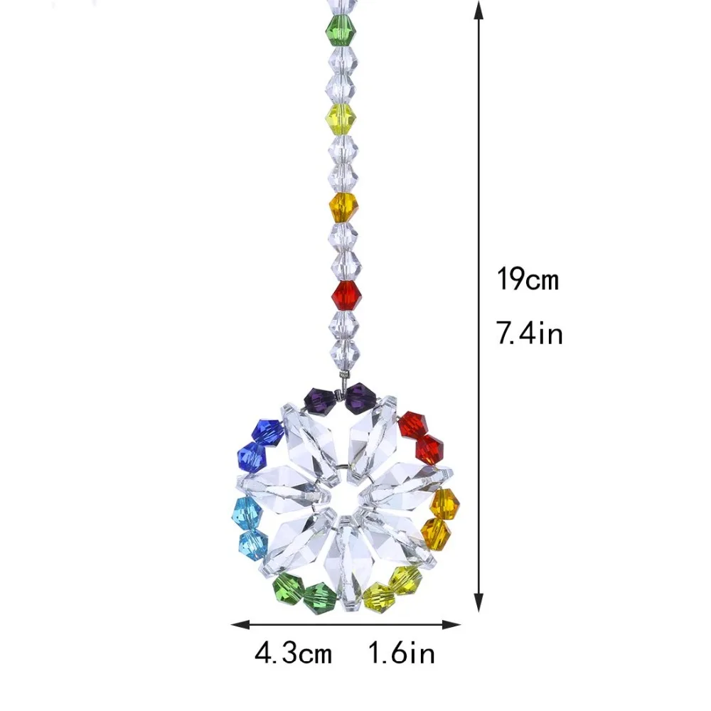 H& D кристаллическая Призма люстры Радуга восьмиугольная чакра Висячие солнечные Ловец окно Подсолнух Висячие кристаллы орнамент(красочные
