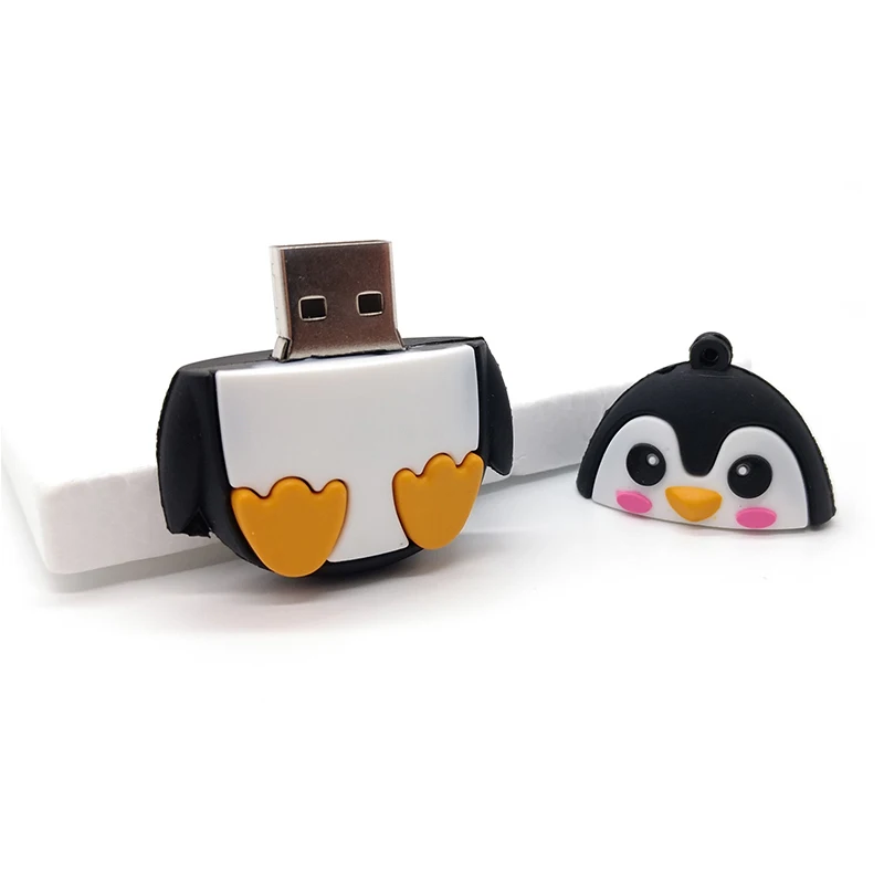 Флешка с мультяшными животными, usb флеш-накопитель, 4 ГБ, 8 ГБ, 16 ГБ, 32 ГБ, 64 ГБ, милая лиса/Пчела/Сова/пингвин, карта памяти, Прекрасный Подарочный диск