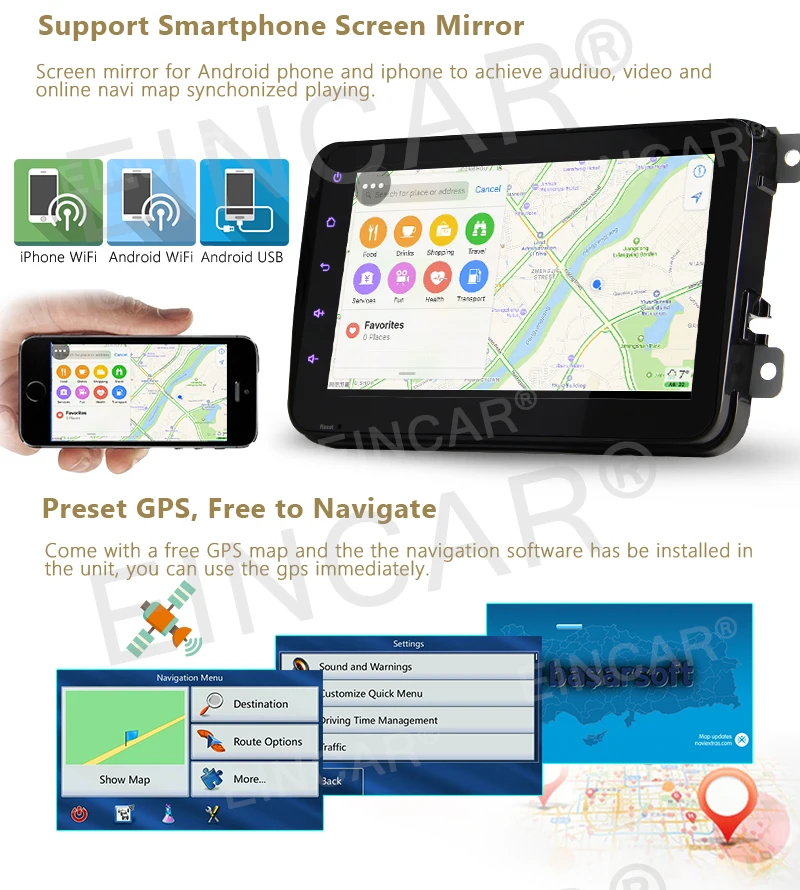 Excellent for Volkswagen Android 6.0 Car Stereo with GPS Navigation 8