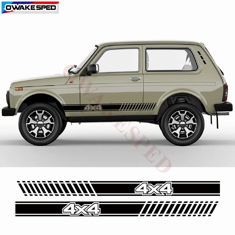 Наклейка на дверь и боковую юбку гоночного автомобиля для LADA NIVA 4X4 Стайлинг