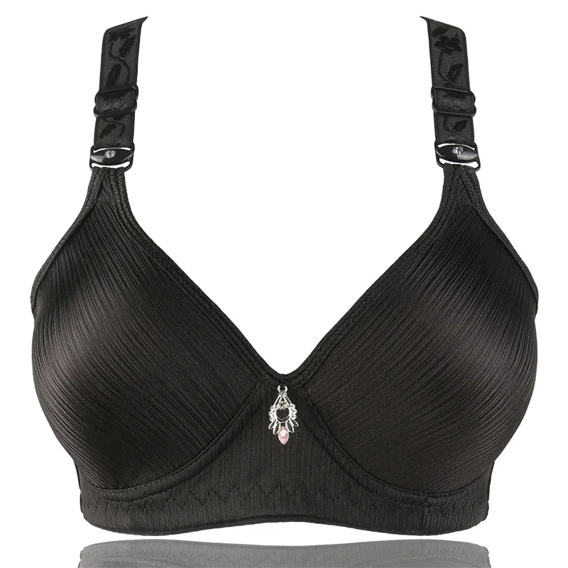 2018 Plus Size Women's Health Sexy Push-Up Bra Wire Free Adjusted Thin B C 3/4 Cup Big Size Bras Female Lingerie 36 38-44 0026