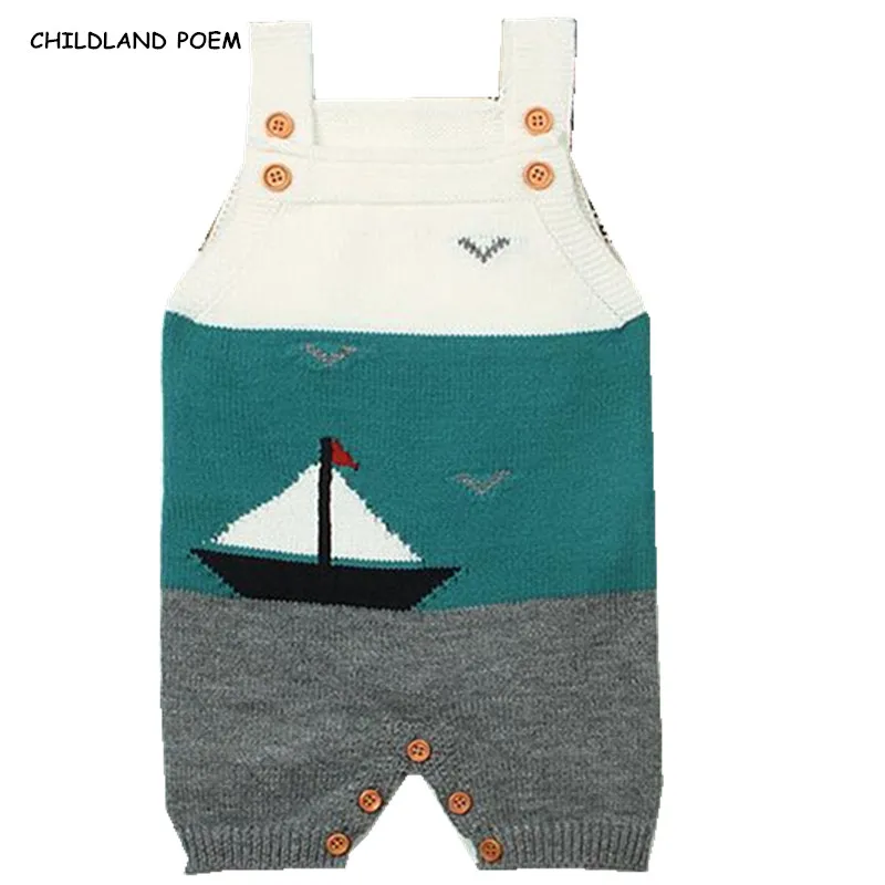 

Baby Knitted Clothes Newborn Infant Baby Boys Romper Sleeveless Toddler Boys Girls One Piece Jumpsuits Outfits Kids Overalls