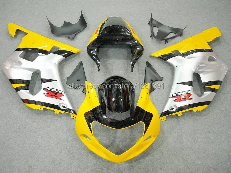 Инжекторный для SUZUKI GSXR600 750 ввиде горшка 01-03 GSX-R600 750 2001-2003 GSXR600 GSXR750 K1 01 02 03 silveryellow тела комплект