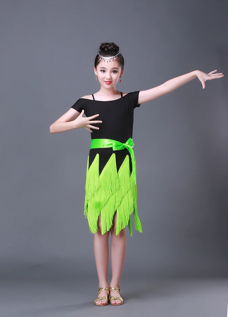 Songyuexia новые детские, с кисточками, для латинских танцев детское танцевальное платье для латиноамериканских танцев юбка без рукавов, одежда