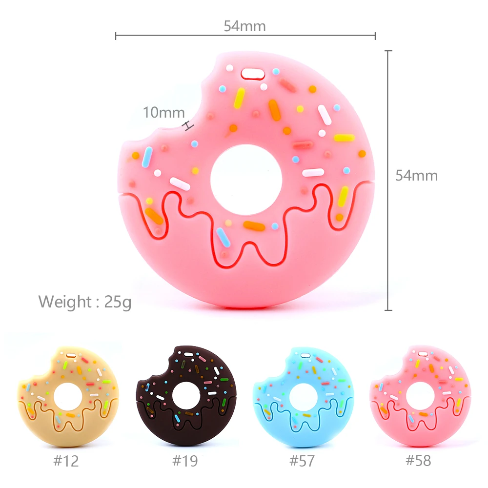 spesifikasi Menjaga dan Tumbuh Gingerbread Man Raccoon Donat Silicone Teether Bebas Lateks Mainan Gigi Bayi Bayi Hadiah Food Grade Silicone Teether bead