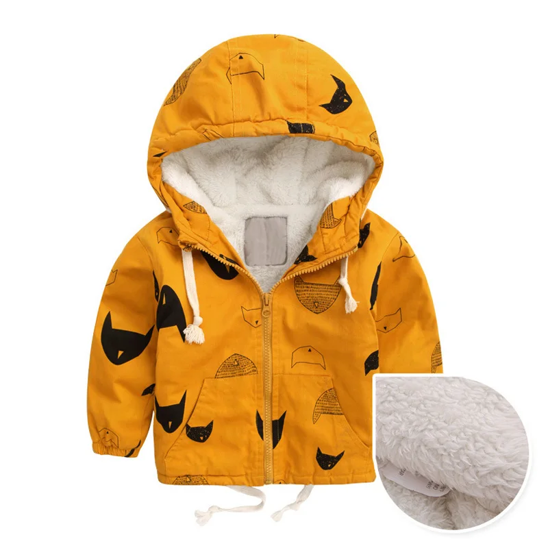 Зимние флисовые куртки для мальчиков, Тренч, детская одежда, теплая верхняя одежда с капюшоном, ветровка, пальто для маленьких детей