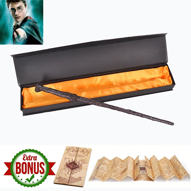 

22 Kinds of Harry Magic Wands with Box Severus Snape Dumbledore Voldemort wand The Marauder's Map as Free Gift