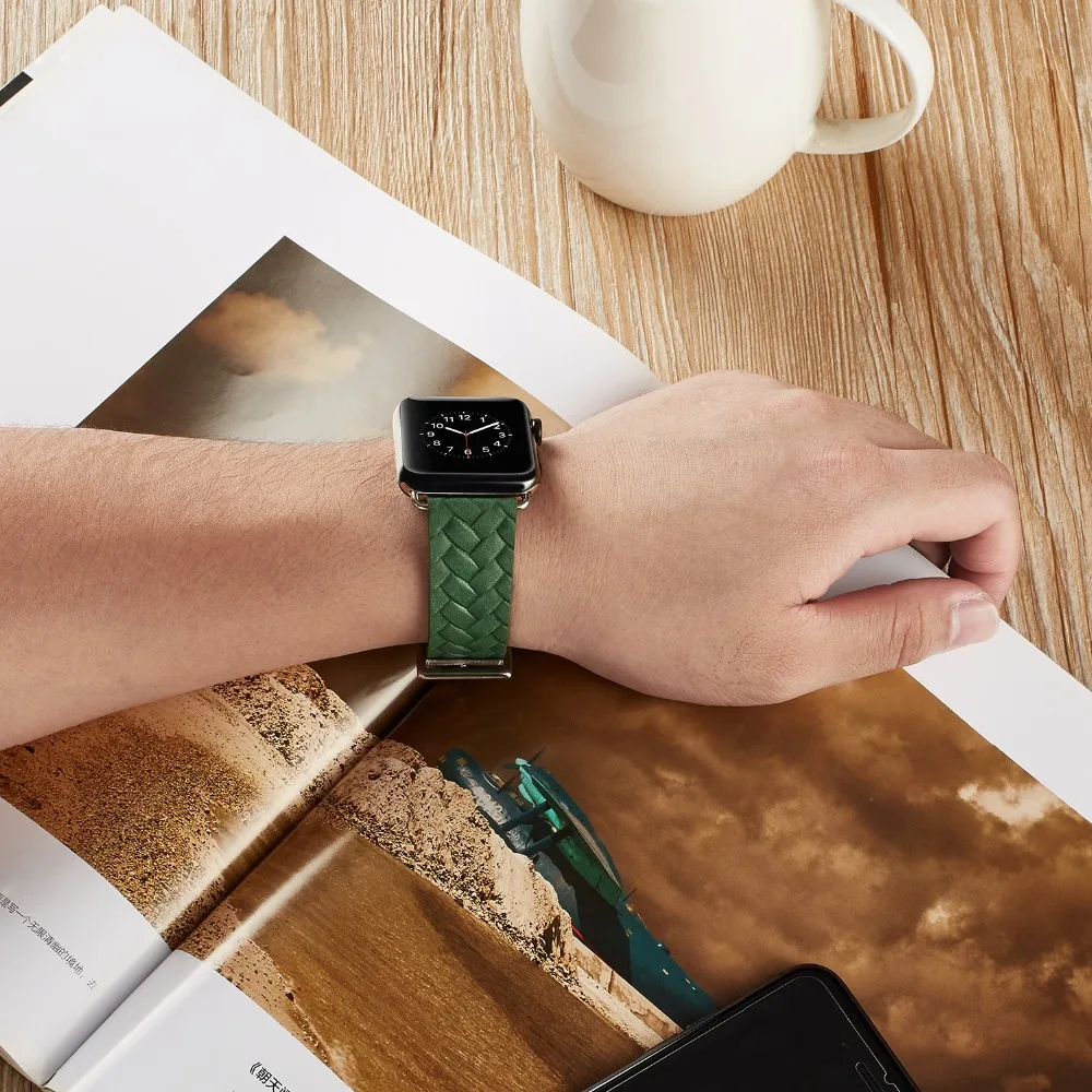 Кожаные Ремешки для наручных часов для Apple Watch Series 5 4 3 2 1, ремешок с пряжкой для iWatch 38, 40, 42, 44 мм, аксессуары для браслетов