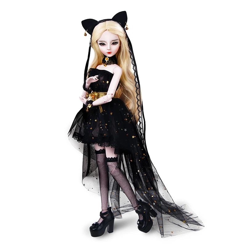 Модные Стиль 1/3 BJD кукла 56 см взрослый сексуальный женский Пластик совместный подвижный кукла включает в себя кукольная одежда и обувь для девочек с рисунком кошки