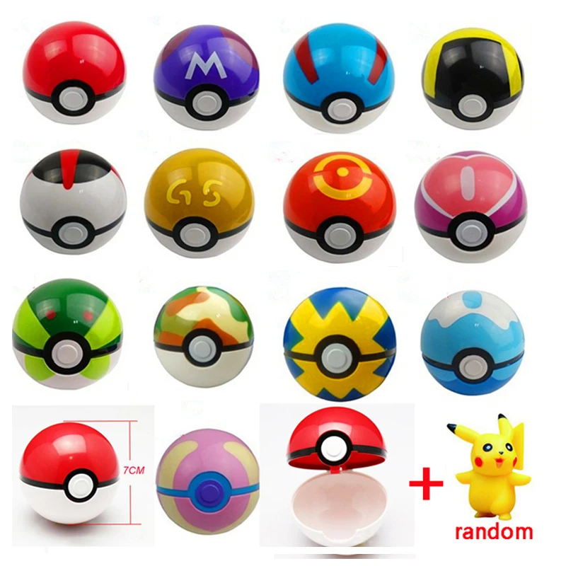 

Pokeball + 1 free Random Toy Action Figure Pikachu Toy Doll