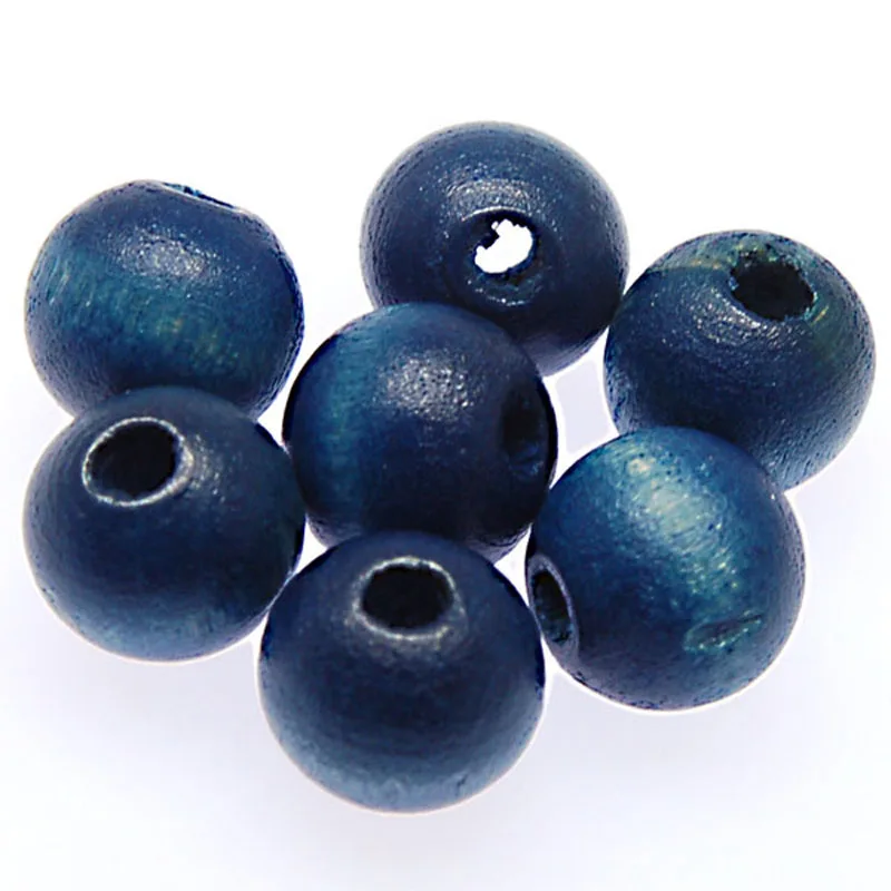 Painted wood beads 10mm round wooden beads blue wood beads en bios,sold