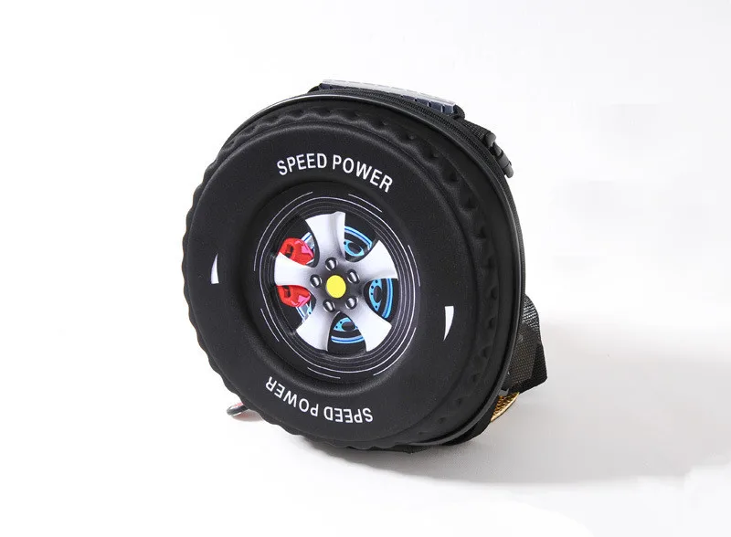 

JC KIDS 3D Car Tire Bag Baby Girls Boys Cool Cute Mini Wheel Backpack Toddler Kids Round Satchel School Bag Diameter 27cm