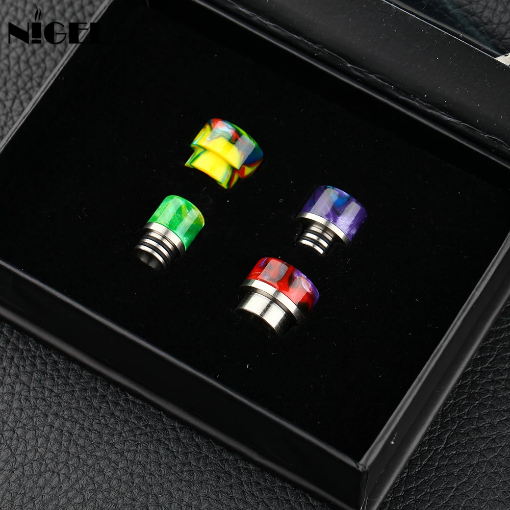 

Nigel 4 In 1 Set 510 810 Drip Tip Resin Mouthpieces For E Cigs RDA Vape Tank Electronic Cigarettes