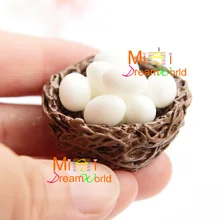 Мини кукольный домик миниатюрная корзина белые яйца Аксессуары для мини-мебели