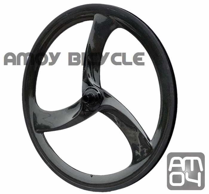 Discount Free shipping CARBON Tri Spoke Wheel Turbo 3S(Front) - 3 SPOKE Clincher; For Road Or Track; Triathlon / Time Trial Bike Wheel 8