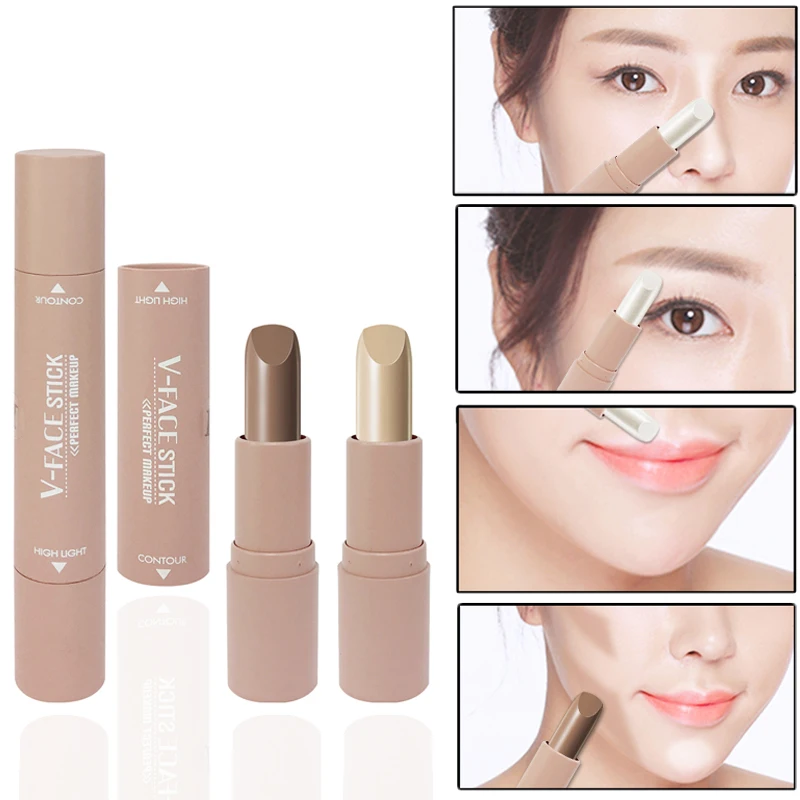 

2 in 1 Highlighter Face Concealer Contouring Bronzer Makeup Highlighter Waterproof Make Up Cosmetics Highlighter Pen Stick