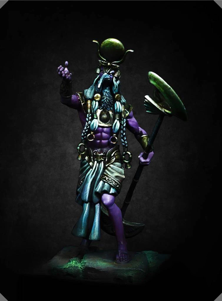 Неокрашенный набор 1/24 75 мм фигурки древних сказок Thoth Dark God из смолы миниатюрный