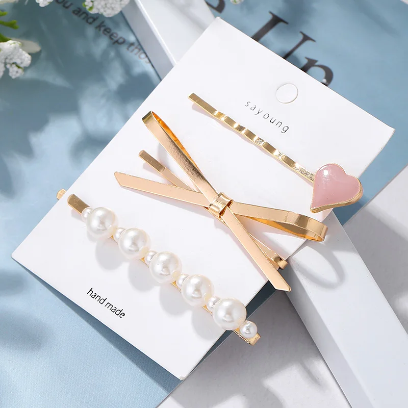 H323 Hair Clips & Pins Metal Hairpins With Pearls Hair Pins Jewelry Accessories