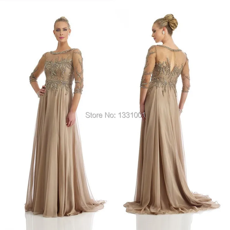 vestido longo social com manga