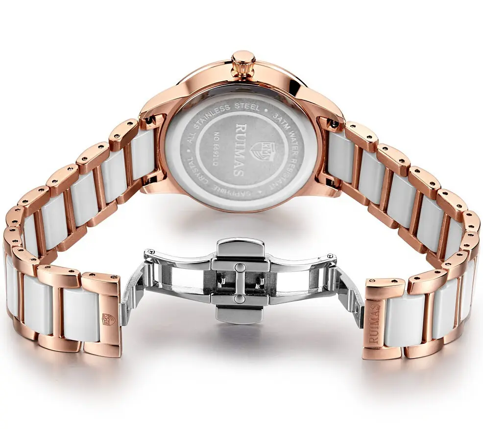 RUIMAS Женская мода Топ бренд класса люкс Moon Phase часы Женские кварцевые наручные часы с бриллиантами Женские повседневные часы Montre Femme