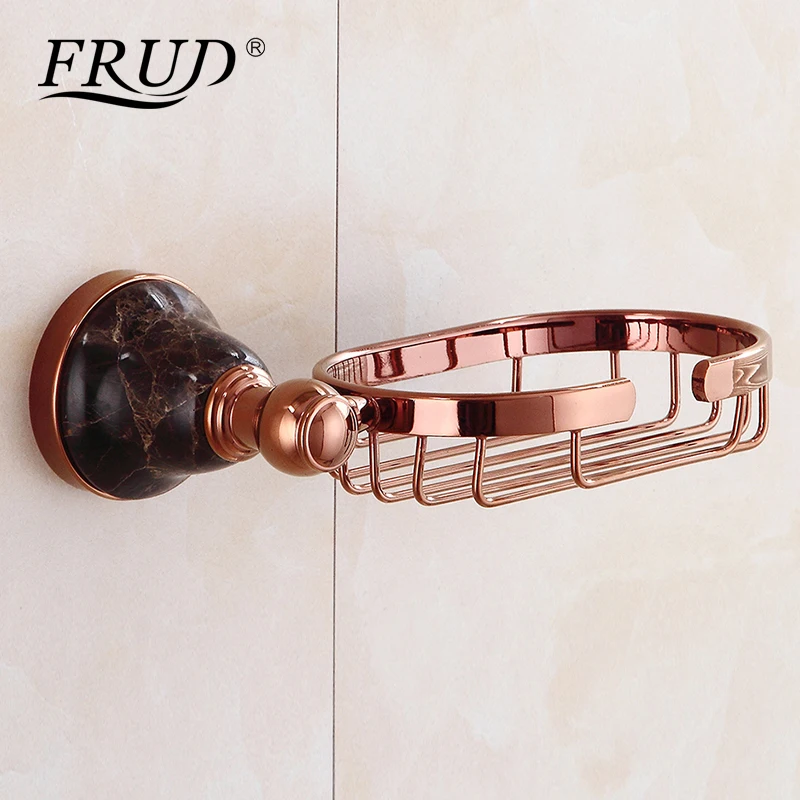 FRUD Soap Dishes Rose Gold Color Wall Mounted Soap Holder Antique Brass Soap Dish for Bathroom