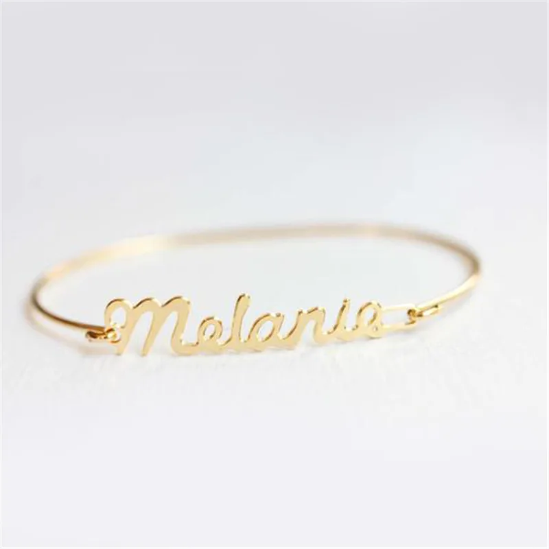 

Custom Bracelet Gold Silver Name Bangle Personalized Jewelry for Women Men Girlfriend Brcelets Bangles Stainless steel Jewelry