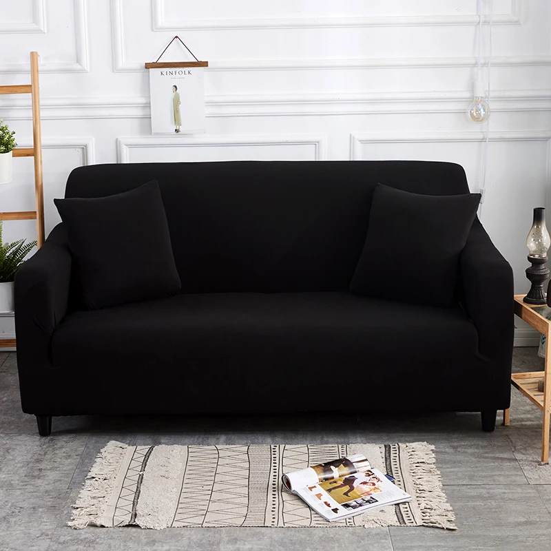 Black Elastic Polyester Sofa Cover Sofa Slipcovers Cheap Sofa Covers