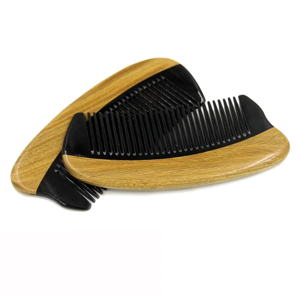 

HAICAR Horn Wood Pocket Beard Hair Comb Fine Tooth Natural Handmade Sandalwood Ox Horn Hot Drop SHipping 70830