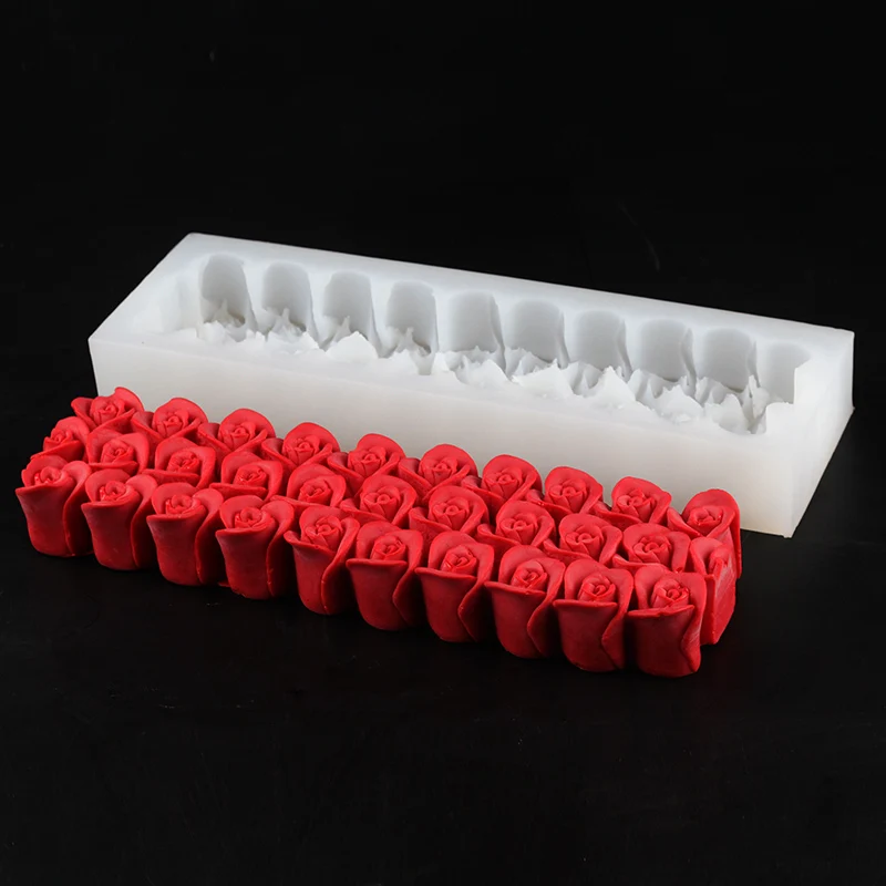 

Rectangular Silicone Soap Mold with 3D Rose Flower Embossed DIY Handmade Art Craft Relief Decoration Mould