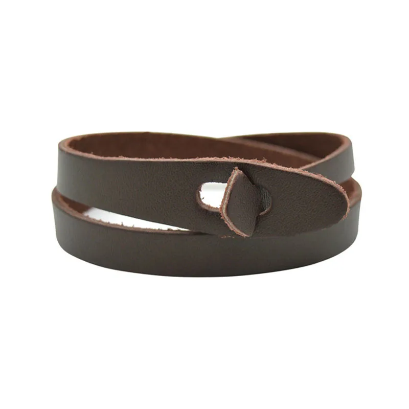 

Kirykle Hot sell Minimalist style women jewelry high quality multilayer genuine leather bracelet snakelike wrap bangle