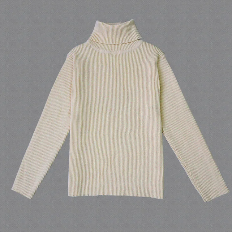 Осенний свитер с высоким воротником для маленьких мальчиков и девочек; детский зимний свитер для девочек; вязаные свитера для мальчиков; Vetement Enfant; 003 - Цвет: Бежевый