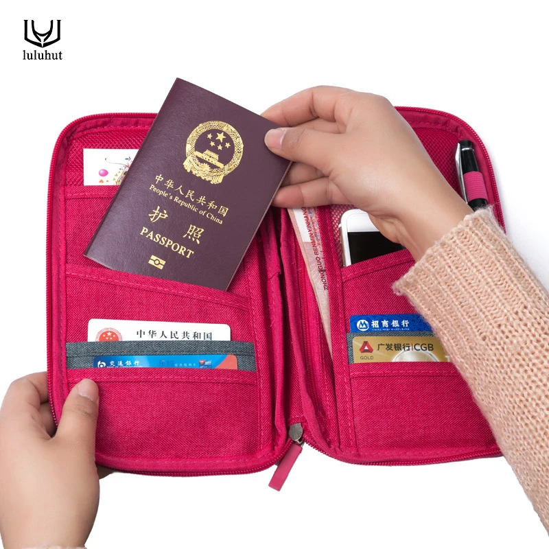 

luluhut passport storage bag travel functional bag portable passport holder document organizer credit card ID card cash holder