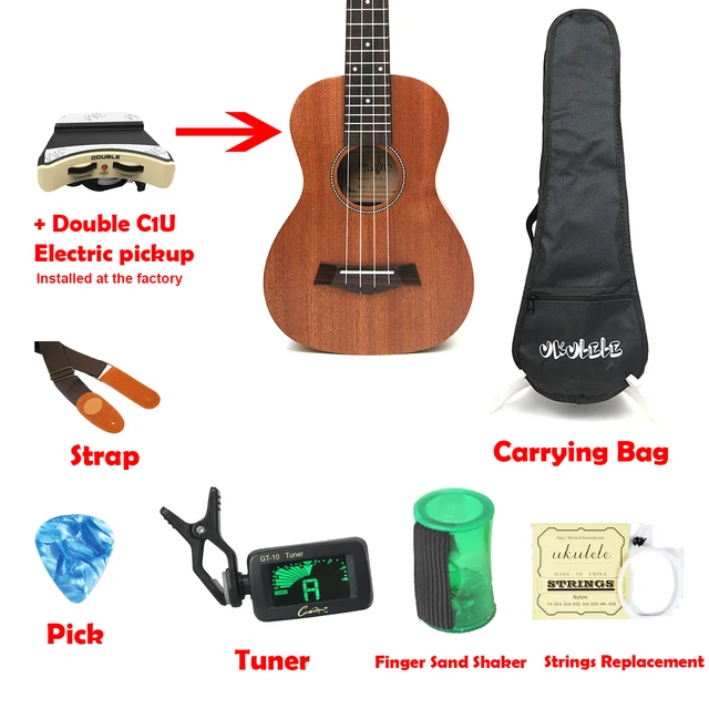 BAACHANG 26 pulgadas ukelele ukelele uklele Hawaiian peque/ña guitarra Acacia chapa de madera de gama alta solo
