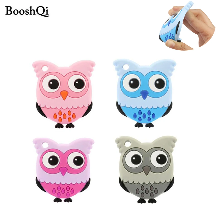 

10pcs Safety Food Grade Silicone Teether Cute Animal Teething Pendant Necklace DIY Handmade Baby Chew Toy Silicone Beads Toys