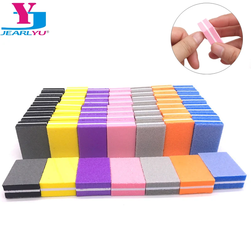 

100pcs Double Side Mini Nail Buffer Block Sponge Nail File 100/180 Woman Manicure For Nail Polish UV Gel Lime a Ongle Wholesale