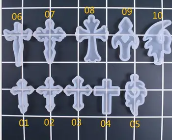 

Cross design resin epoxy mould diy Silica gel mould for diy handcraft findings--style option-10pcs/lot