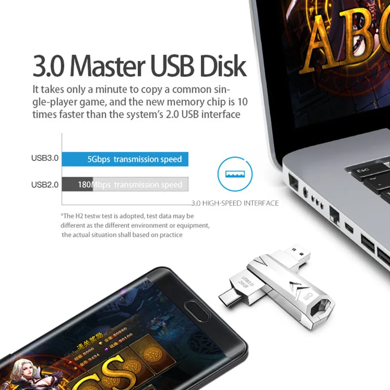 USB флеш накопитель DM 3 0 C OTG флешка 128 64 32 ГБ для Xiaomi Redmi5 Samsung S9 Plus Note 9 карта памяти