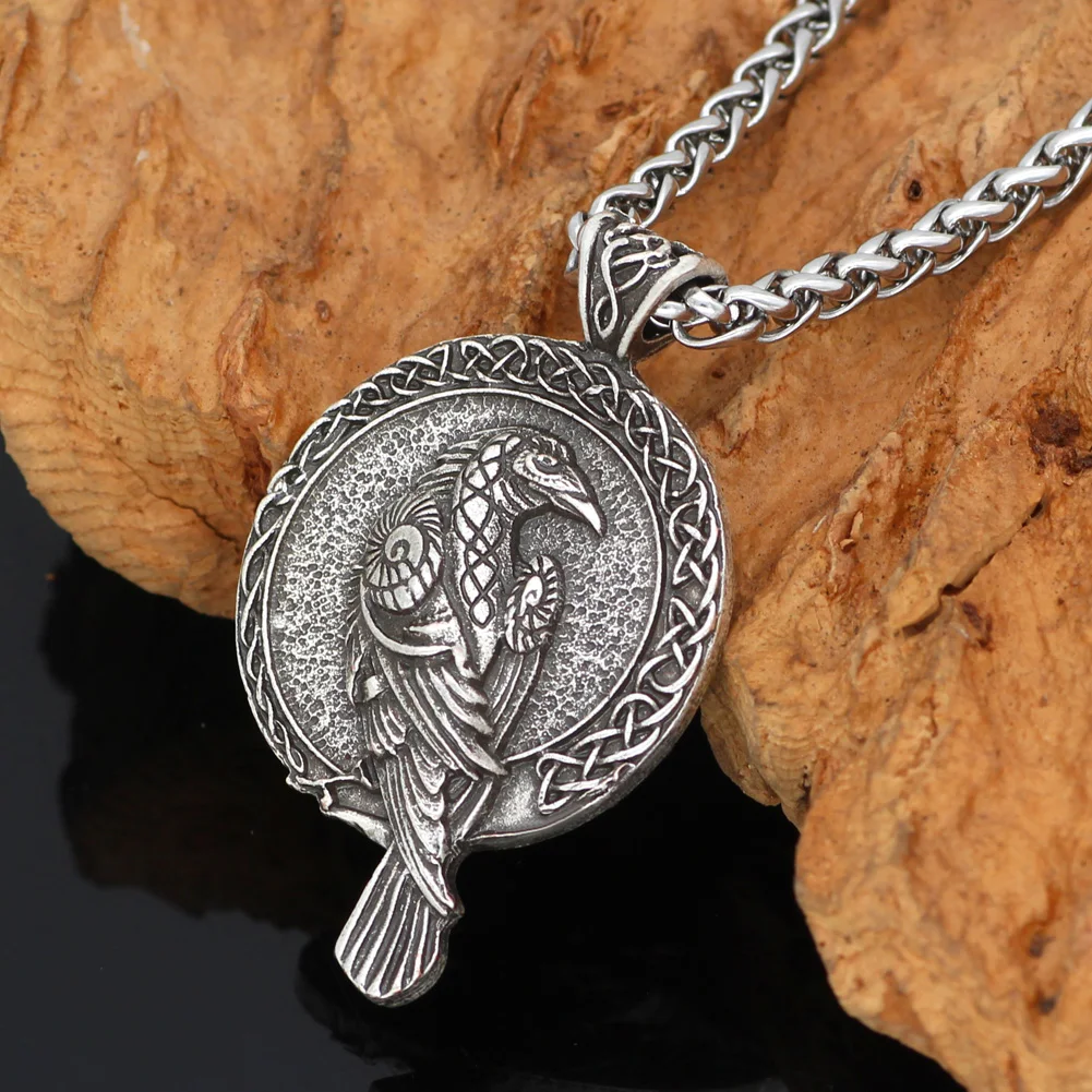 Норвежский викинг тройной Рог Odin Ворон Huginn и Muninn Амулет ожерелье с подвеской в