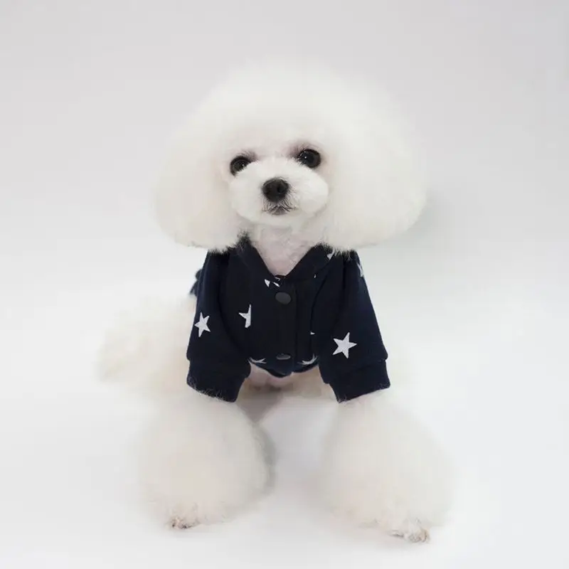 Pet Dogs Cats Warm Hoodies Puppy Clothes Cute Autumn Winter Dog Accessories Coats Jackets Cloth Pentagram Five Stars Pattern