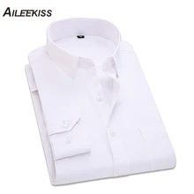 Новое поступление, белая рубашка для работы, мужские однотонные рубашки с длинными рукавами, мужские повседневные зауженные официальные хлопковые Модные топы XT581